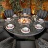 22 Rattan Serena Vienna 8 Seat Fire Pit With 165cm Round Table