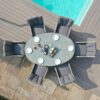 Ascot 6 Seat Oval Rattan Dining Set with Lazy Susan & Weatherproof Cushions