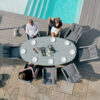 Ascot 8 Seat Oval Rattan Dining Set with Lazy Susan & Weatherproof Cushions