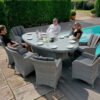 Ascot 8 Seat Oval Rattan Dining Set with Lazy Susan & Weatherproof Cushions