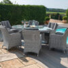 Ascot 6 Seat Oval Rattan Dining Set with Lazy Susan & Weatherproof Cushions