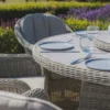 39500-kit-ox-150-ro-hc-ls-cg-5-large Oxford 6 Seat Round Dining Set with Heritage Dining Chairs & Woven Lazy Susan – Ceramic Glass