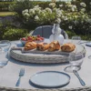 39502-kit-ox-150-ro-hc-ls-cg-7-large Oxford 6 Seat Round Dining Set with Heritage Dining Chairs & Woven Lazy Susan – Ceramic Glass