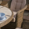 Winchester 8 Seat Oval Dining Set with Heritage Dining Chairs & Woven Lazy Susan – Ceramic Glass