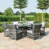 4 Texas 6 Seat Round Rattan Dining Set with Ice Bucket & Lazy Susan β Grey