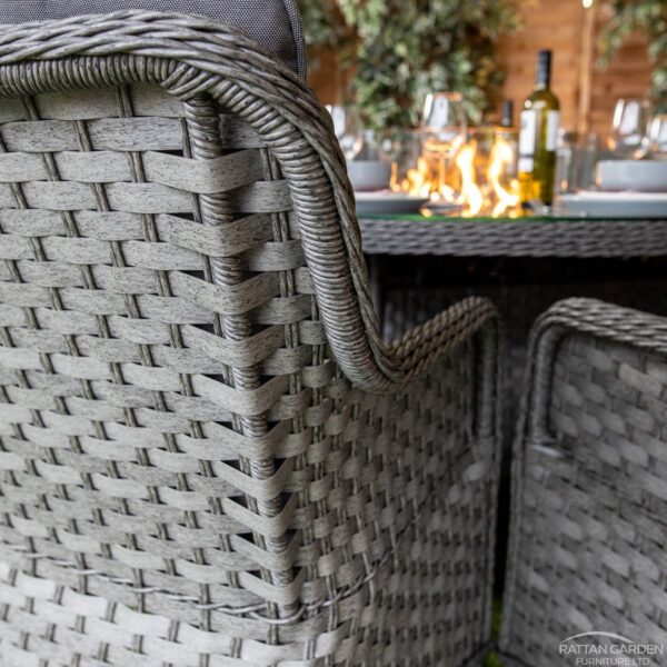 44 Rattan Serena Vienna 8 Seat Fire Pit With 165cm Round Table