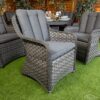 55 Rattan Serena Vienna 8 Seat Fire Pit With 165cm Round Table