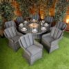 77 Rattan Serena Vienna 8 Seat Fire Pit With 165cm Round Table