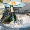 8 Texas 6 Seat Round Rattan Dining Set with Ice Bucket & Lazy Susan β Grey