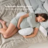 Back and belly pillow with British organic wool filling - Pregnancy pillow