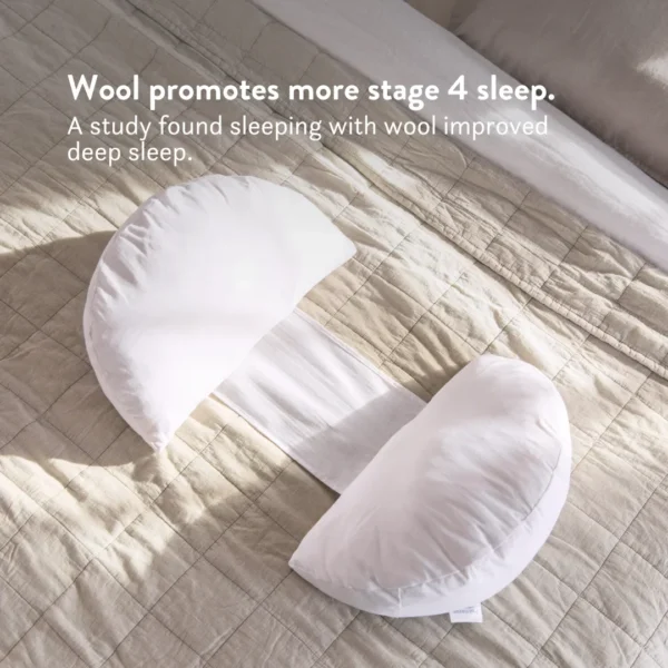 Back and belly pillow with British organic wool filling - Pregnancy pillow