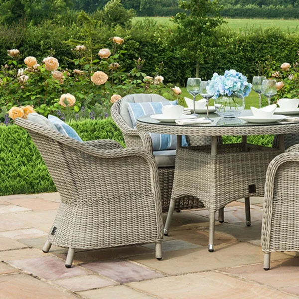Oxford Heritage 4 Seat Round Rattan Dining Set