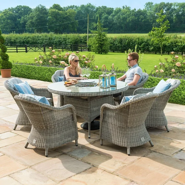 Oxford Heritage 6 Seat Round Rattan Dining Set