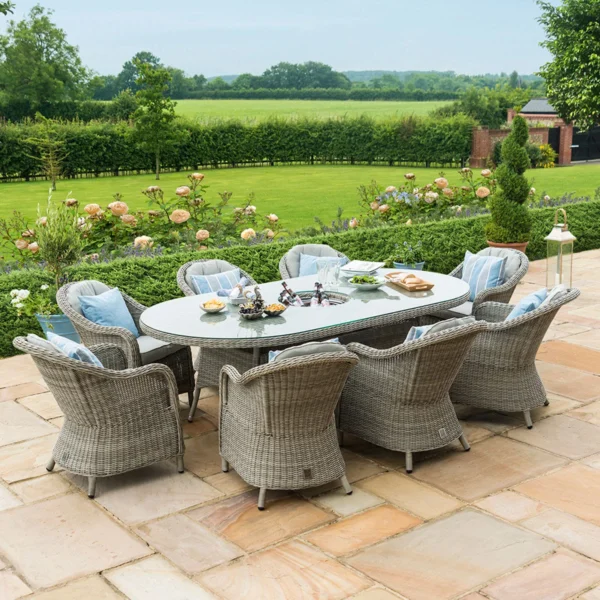 Oxford-Heritage-8-Seat-Rattan-Oval-Dining-Set Oxford β Venice 8 Seat Oval Rattan Dining Set with Ice Bucket