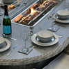 Rattan Champagne Paris 230cm Oval 8 Seater Fire Pit Set