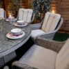 c3 Rattan Champagne Vienna 8 Seat Fire Pit With 165cm Round Table