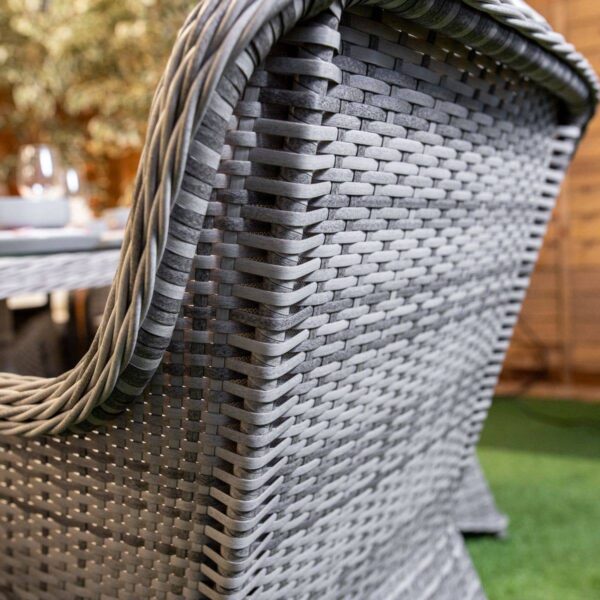c6 Rattan Champagne Vienna 8 Seat Fire Pit With 165cm Round Table